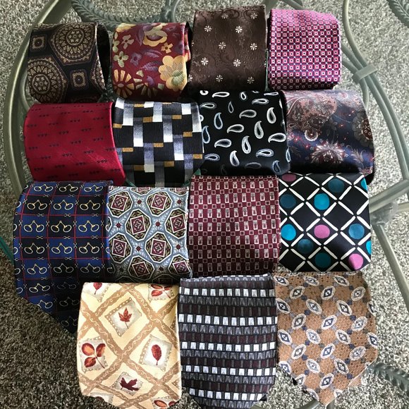 Tie Bundle 15 Neck Ties, Tommy Hilfiger, Talbott, Claiborne, Bill Blass - Picture 1 of 12